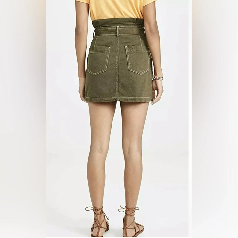 Free People Womens Splendor in The Grass Skirt Size 8 army green - Picture 5 of 10